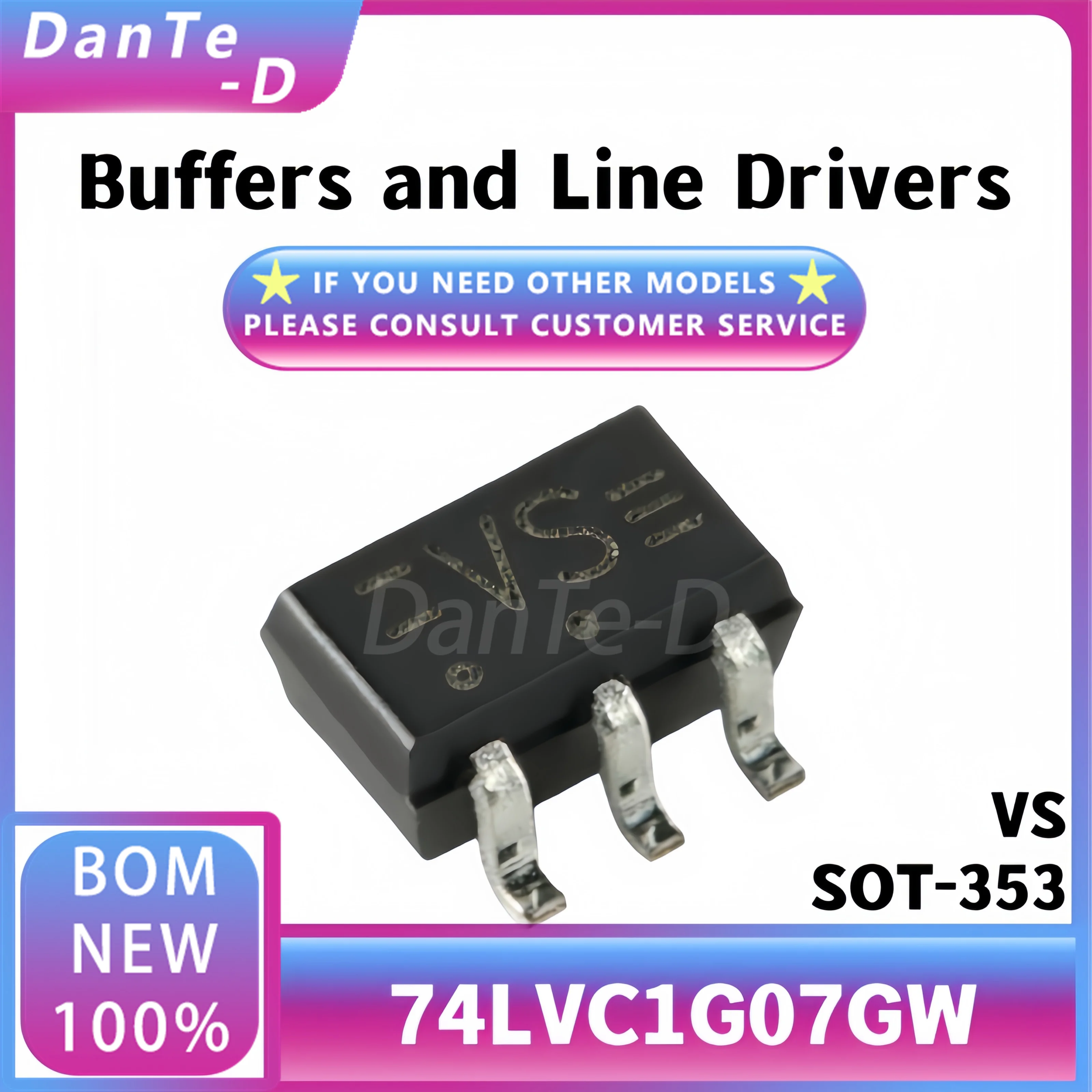 50 шт. 74LVC1G07GW Silkscreen VS SOT-353 буфер с открытым выходом, оригинальный аутентичный