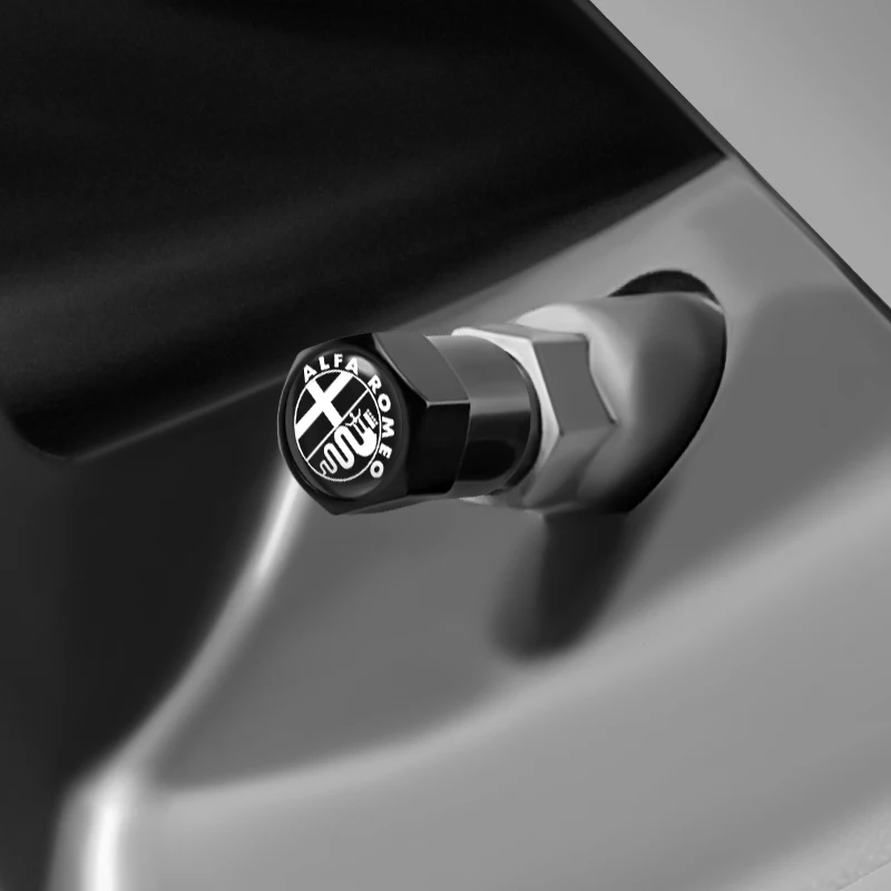 4 Stück Auto-Styling Radreifen-Ventilkappen mit Emblem für Alfa Romeo Mito Brera 147 Giulietta 159 156 Stelvio Sportiva Giulia – Detail 11