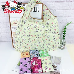 Sanrio Kuromi Hello Kitty Melody Cinnamoroll Pochacco Cartoon 210D Folding Shopping Bag Hand-held Eco-friendly Shoulder Bag