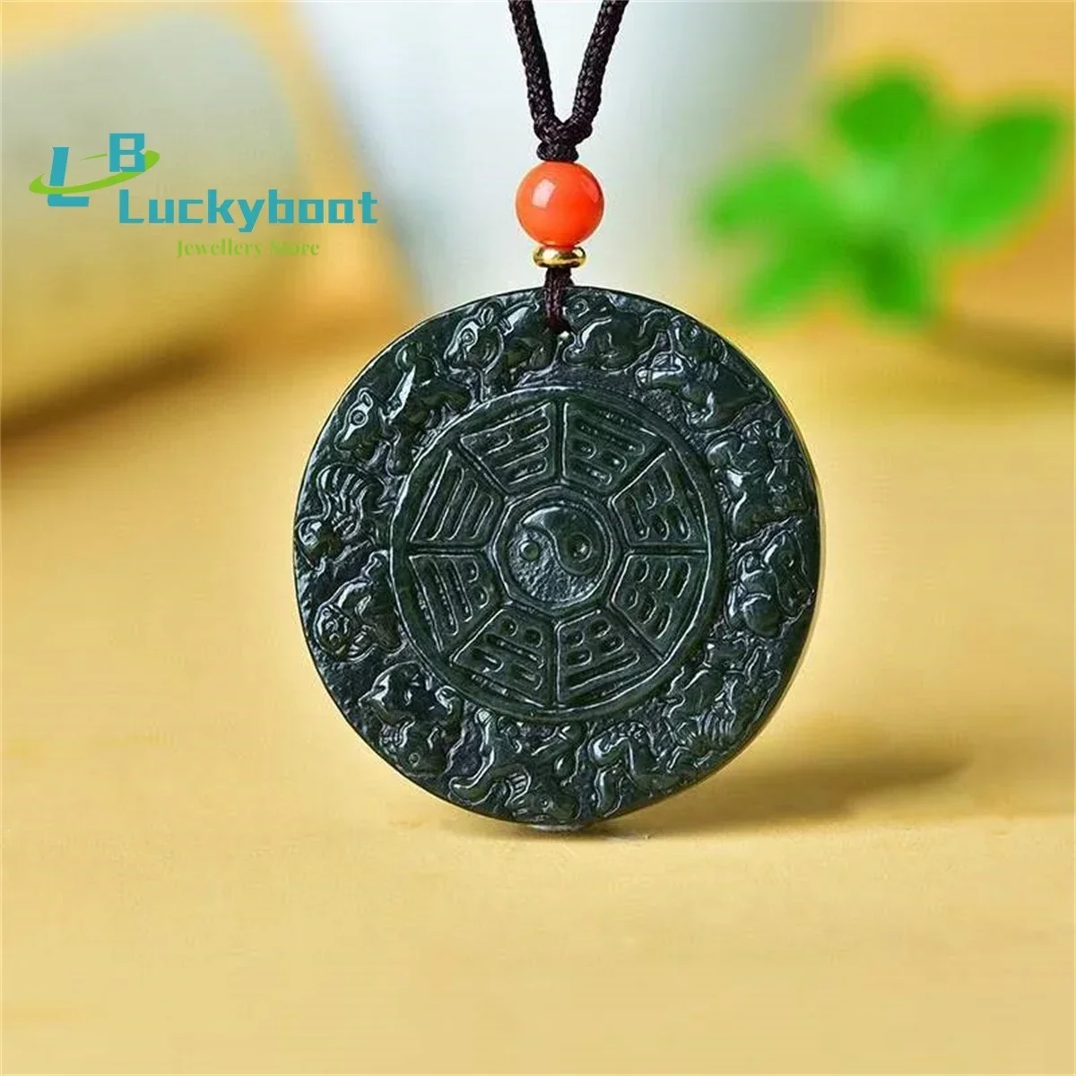 Natural Hotan Jade 12 Zodiac Sign Pendant Simple and Generous Personality Exquisite Retro Ethnic Versatile Men and Women