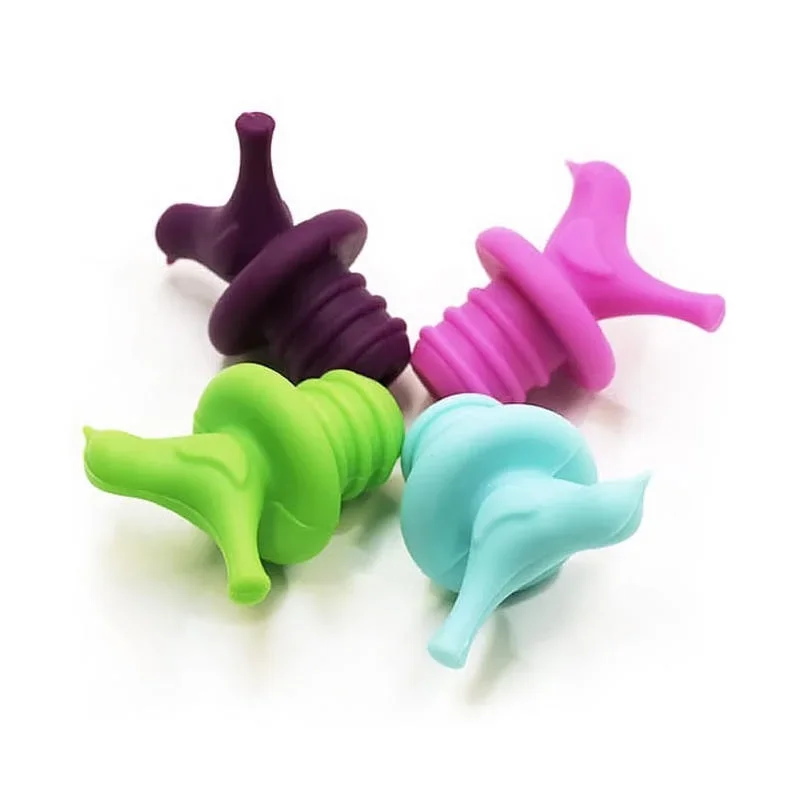 New 4PC/Set Random Color Silicone Wine & Beer Bottle Cap Stopper Set Beverage Savers Bar Accessories Suitable Kitchen Tool