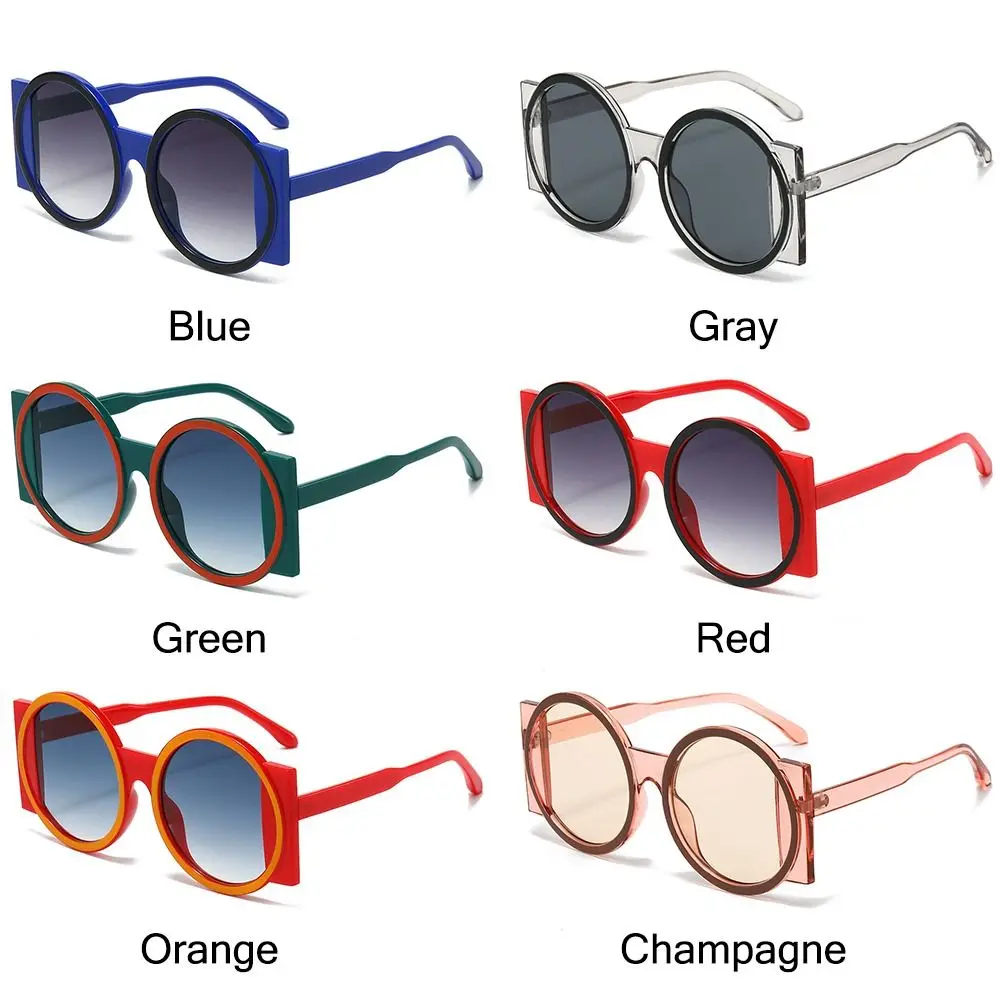 Lunettes de soleil rondes surdimensionnées à la mode UV400 lunettes de soleil dégradées uniques lunettes Y2K pour femmes et hommes
