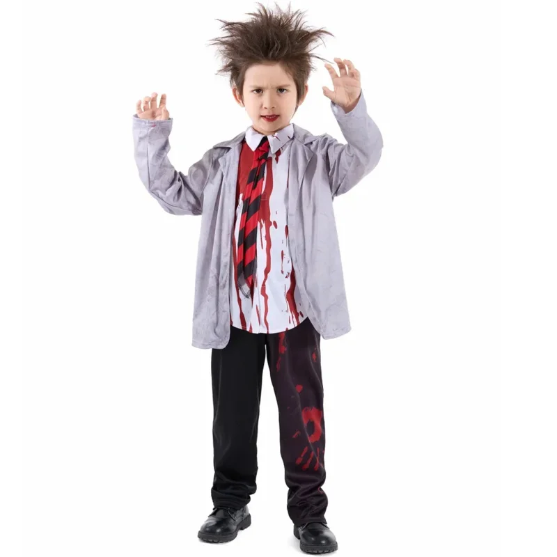 Zombie Schulmädchen Kostüm Jungen Vampir Kostüm Outfits beängstigend Halloween Kostüm für Kinder Zombie School Boy Outfits