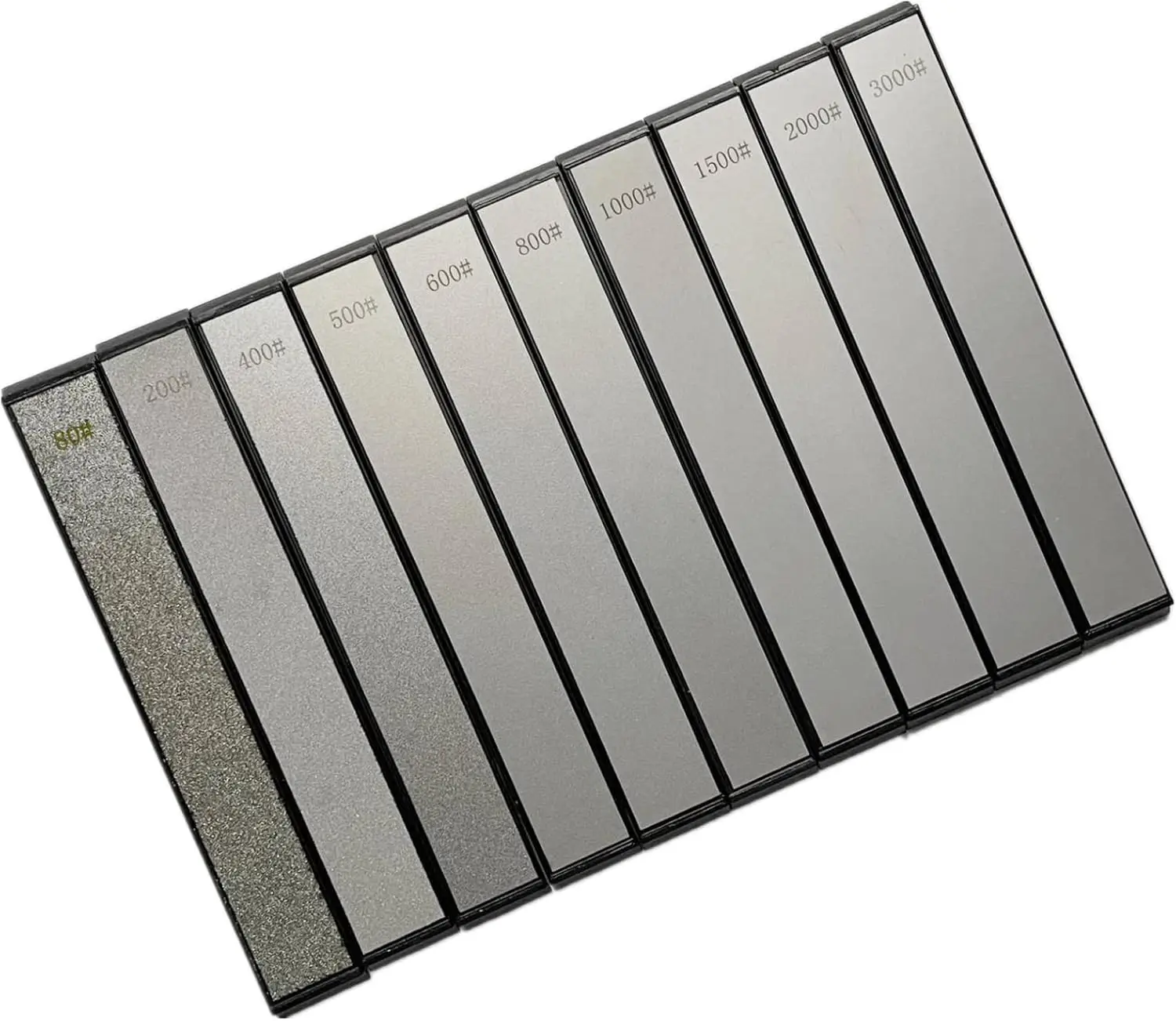 

10Pcs Diamond Sharpening Stones Set, #80-3000 Grit, Non-Slip Base for Knife Sharpener, Kitchen & Outdoor Use