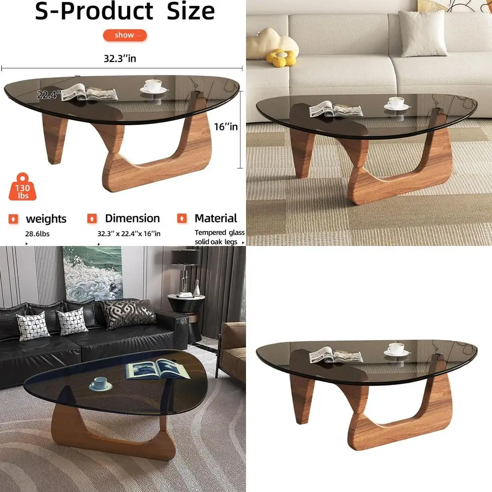 

Mid-Century Modern Walnut & Grey Small Coffee Table for Living Spaces and Offices