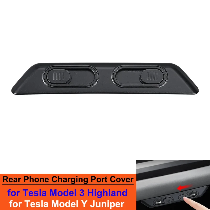 

Для Tesla Model Y Juniper 2025 задний USB-порт для зарядки, защита от пыли, крышки, модифицированные аксессуары для интерьера