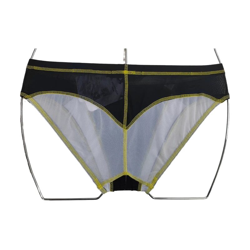 New Men's Triangle Underwear Color Contrast Patchwork Mesh Micro Transparent Sexy Fashion Couple Men's Triangle Underwear