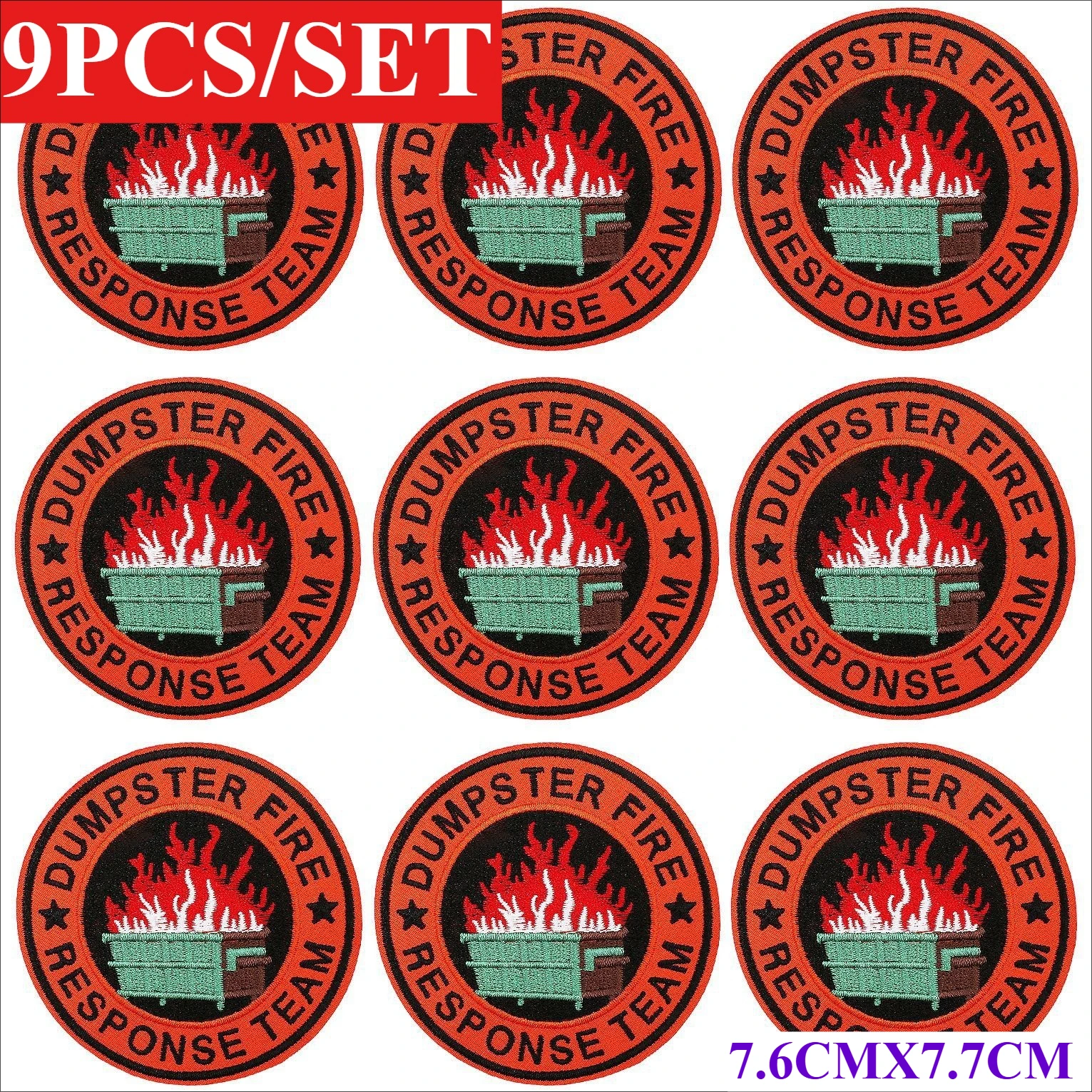 

1/9/10/16 шт./лот, Лидер продаж, ткань с вышивкой пламени, мусорный бак, нашивка, наклейка, сумка, украшение, оптовая продажа, гладильный мешок/капелюх/ткань