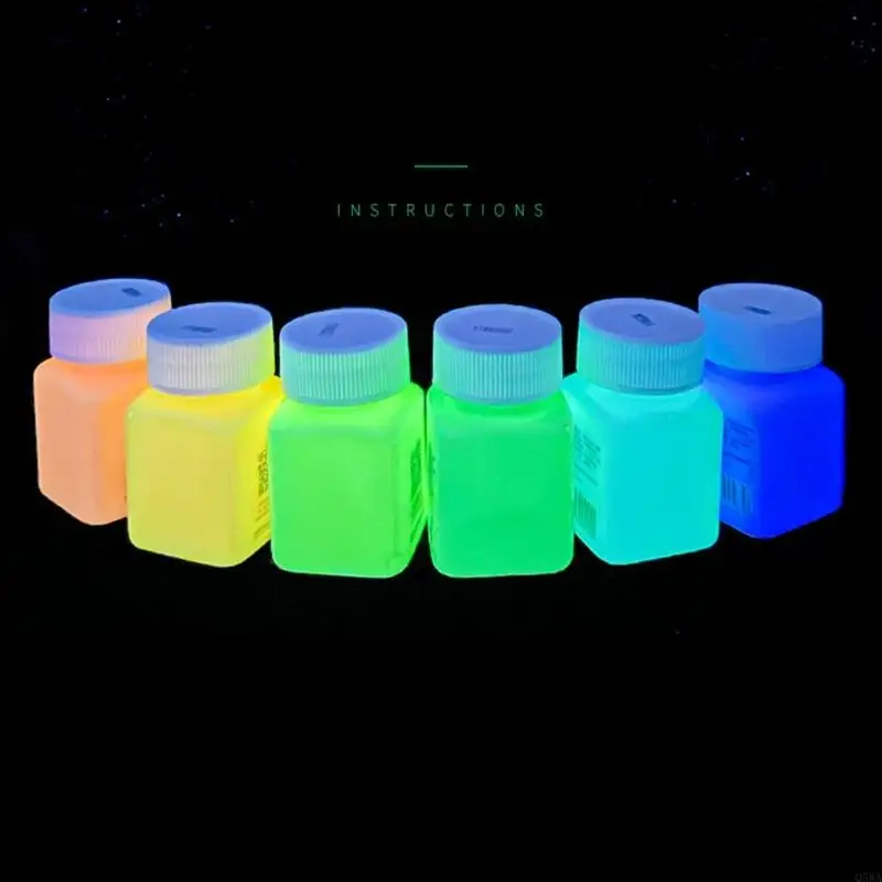 Q5WA Glow Acrylic Paint Blacklight Reactive Fluorescent Paint for Rock