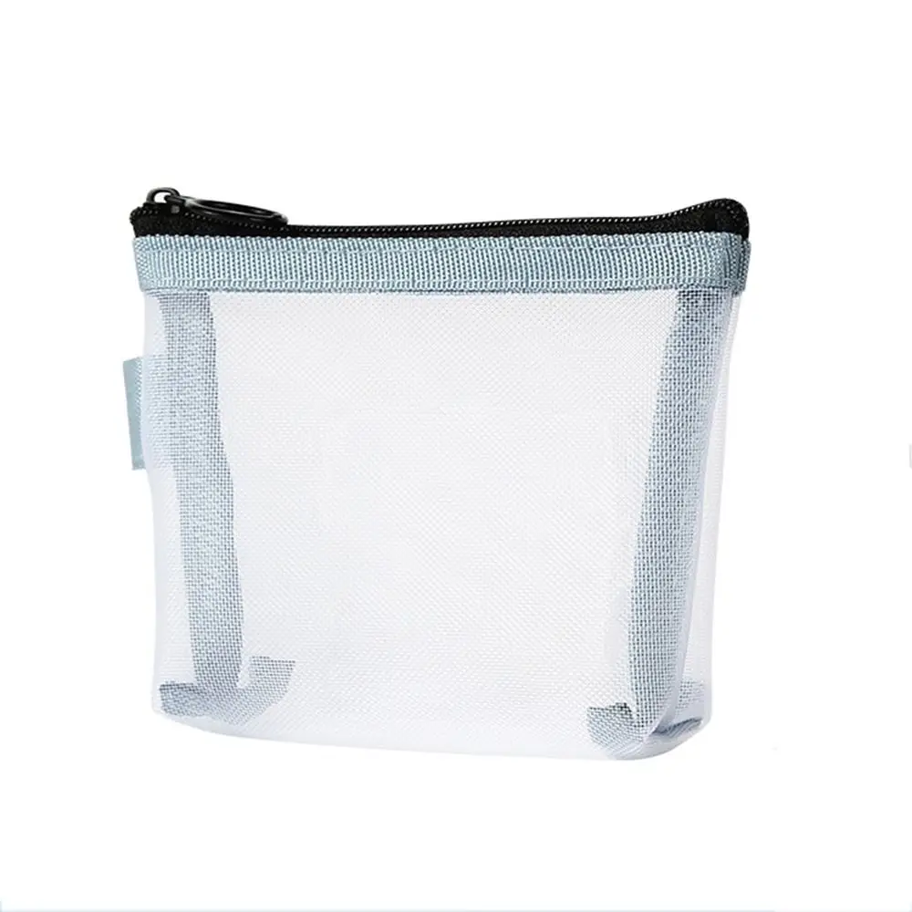 

Solid Color Data Cable Storage Bag Small Item Bag Women Change Storage Bag Clear Mesh Bag Lipstick Cosmetic Bag Mini Coin Purse