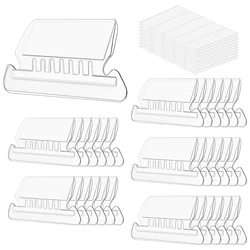 Lengüetas e insertos de plástico insertables por paquete, lengüetas de archivo colgantes de plástico transparente para una identificación rápida, 50 Uds.