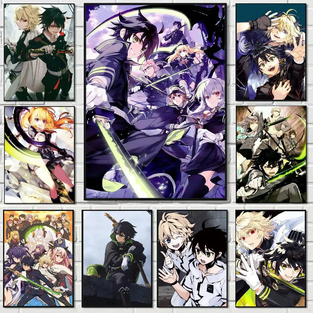 Anime Seraph Of The End Cartoon Anime Poster Watercolor Art Kids Room Decoration Wall Hanging Painting Kids Gift
