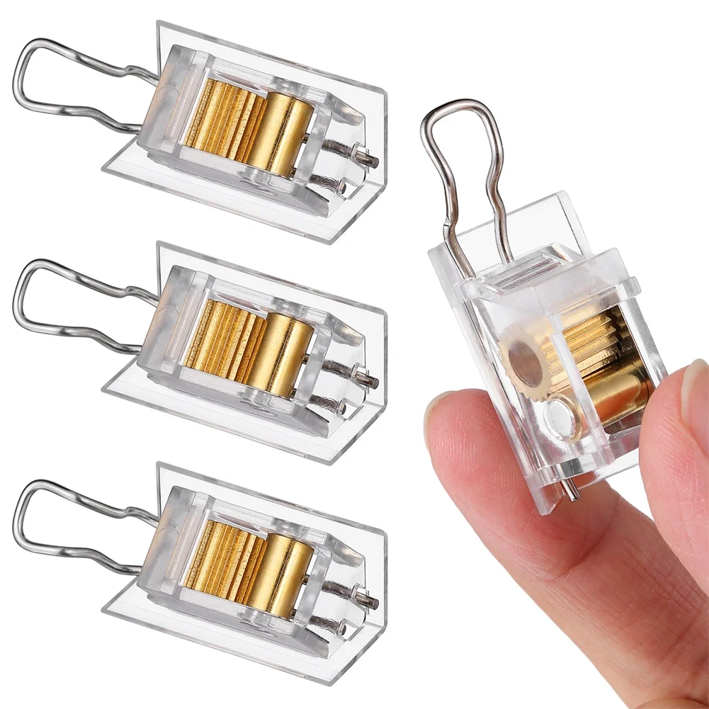 4 Transparent Blind Cord Locks for Use with Venetian Roller Vertical and Other Blinds Featuring 1.5mm to 3mm Cords