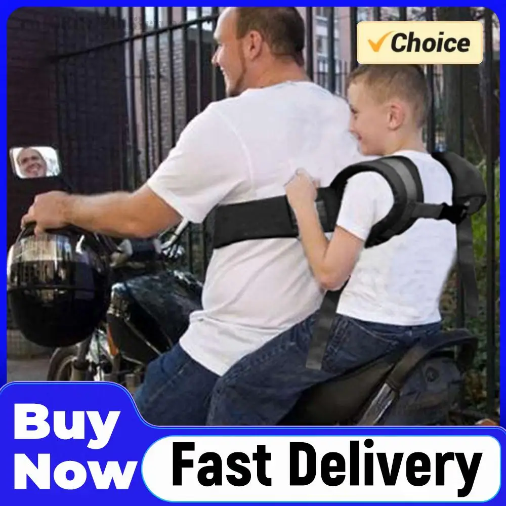 Motorcycle Seat Belt Adjustable Motorcycle Seat Belt Children Safety Harness with Buckle Fall Protection Black for Child Kid