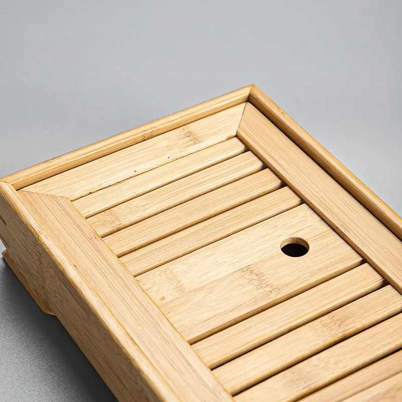 Bamboo Tray Top Grade Wooden Japanese Tea Tray With Drain Nanzhu Kungfu Simple Household New Gongfu Tea Set Board Rectangular