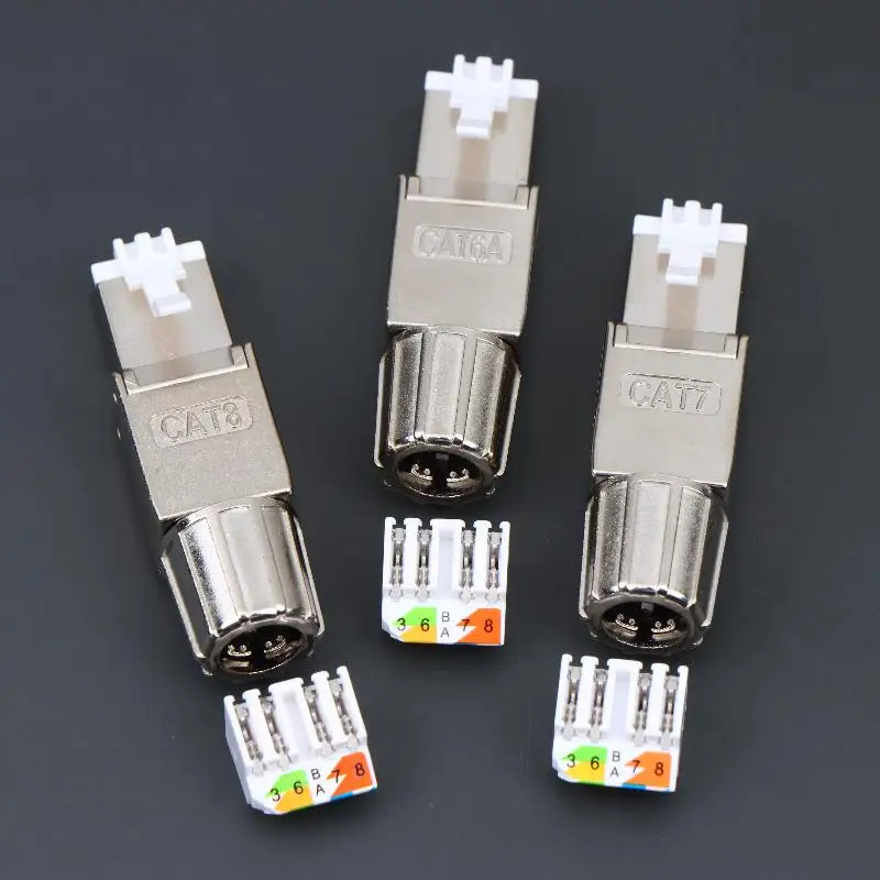 Quick Setup RJ45 Connector Tool-Free Zinc Alloy Shielded for Consistent Ethernet Performance