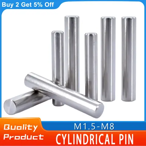 304 Stainless Steel Dowel Pin GB119 Cylindrical Locating M1 M1.5 M2 M2.5 M3 M4 M5 M6 M8M10 M12 Fixing Shaft Pins Round Solid Rod