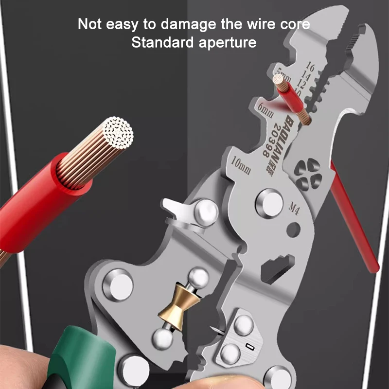 متعددة الوظائف أداة تعرية الأسلاك القابلة للطي والقاطع ، كهربائي محدد كماشة قطع الأسلاك سلك تجريد العقص كماشة أداة