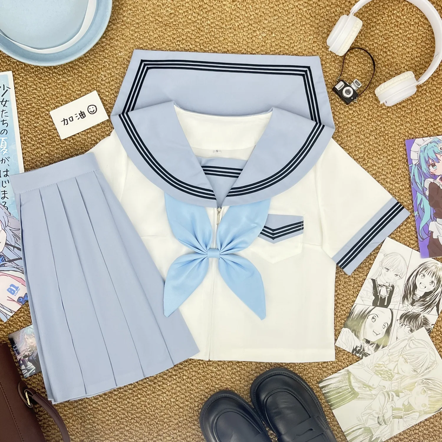 Blaue orthodoxe College-Stil japanische koreanische Schüler Schuluniform JK Uniformen Mädchen Anime Cosplay Matrosenanzug Klasse Top Seifuku