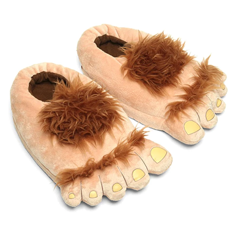 Fashion Furry Adventure Warm Slippers Big Hairy Unisex Savage Monster Plush Home Slippers Indoor Shoes