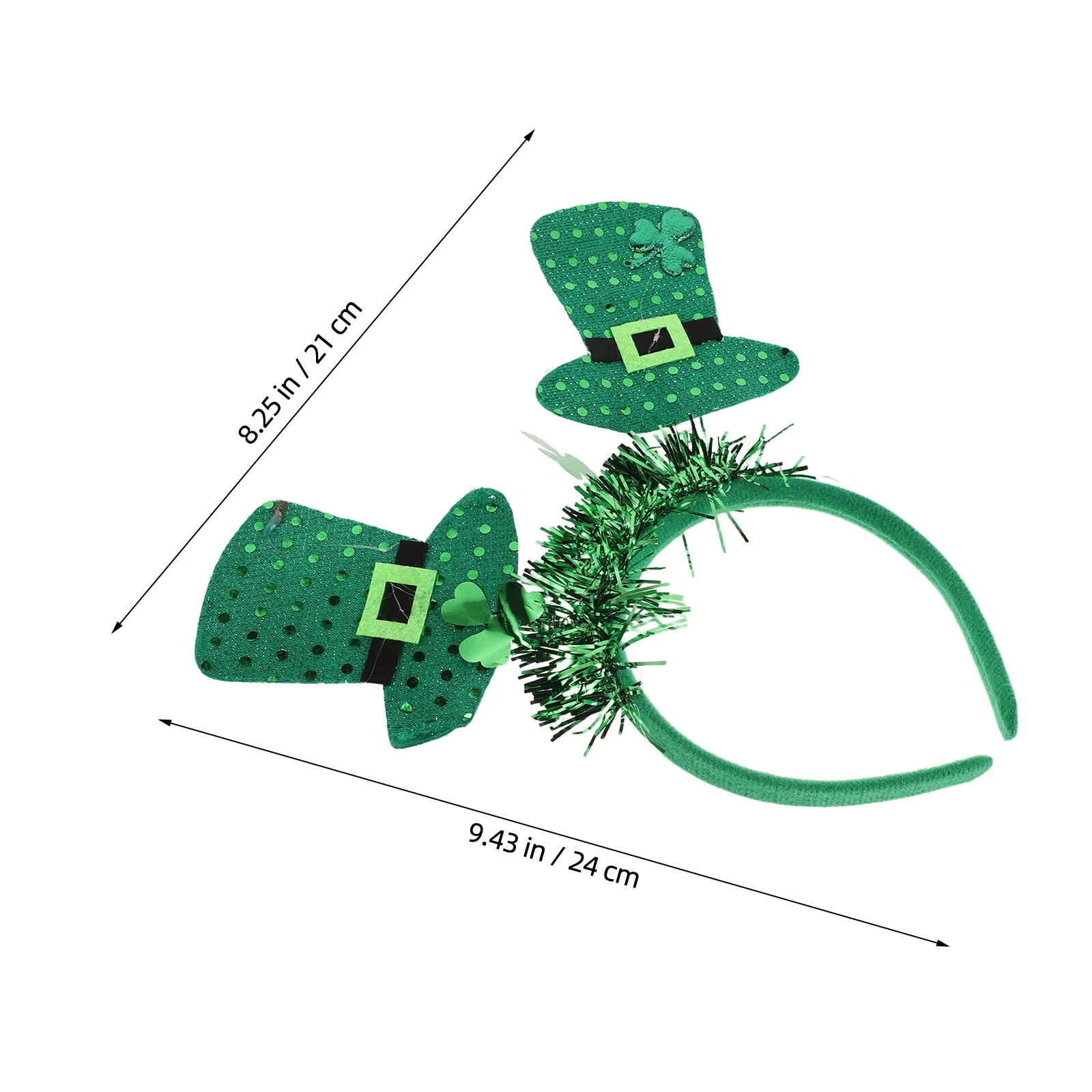 3Pcs St Patrick's Day Shamrock Tinsel Headbands Green Festive Party Accessories for Women Comfortable Stretchy Irish Theme view 5