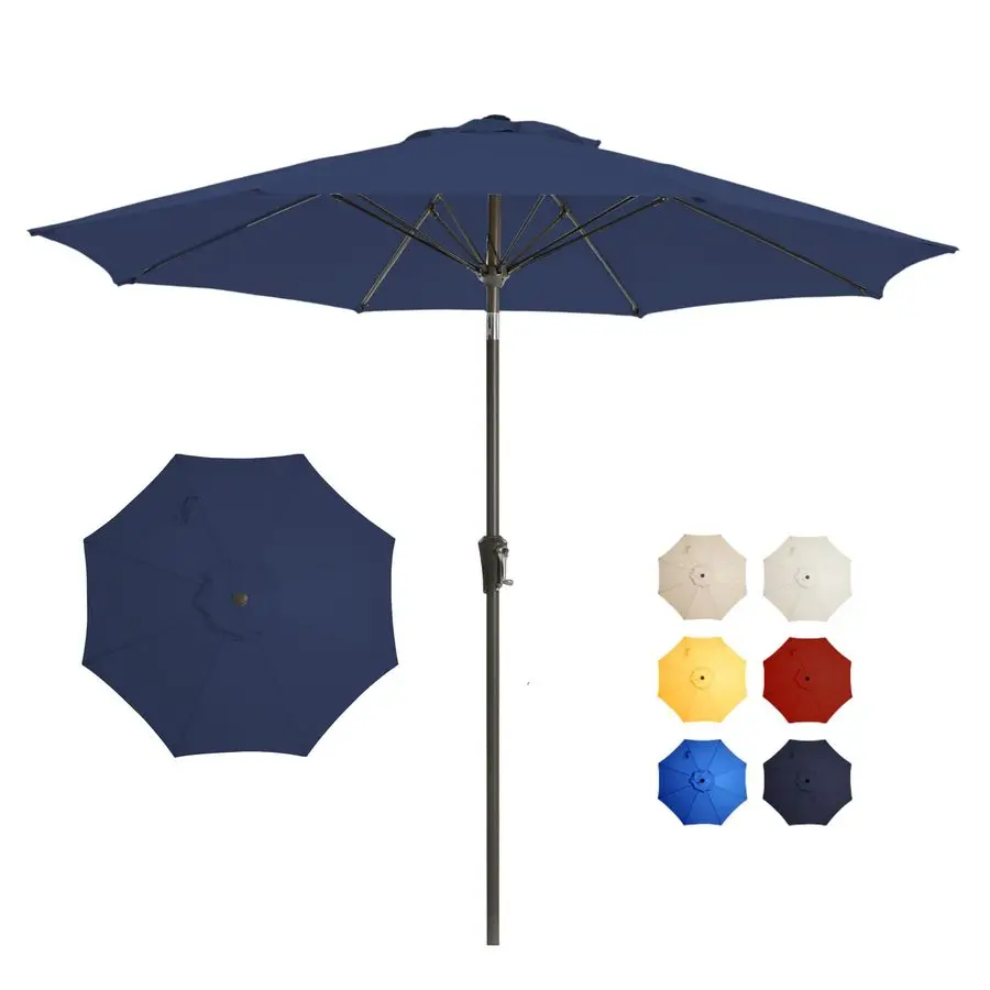 

Большой зонт для патио на открытом воздухе, 9 футов, зонтик для рынка стола, устойчивый к ультрафиолетовому излучению, удобный кнопочный наклон и рукоятка, 8 прочных ребер, сверхпрочный Poo