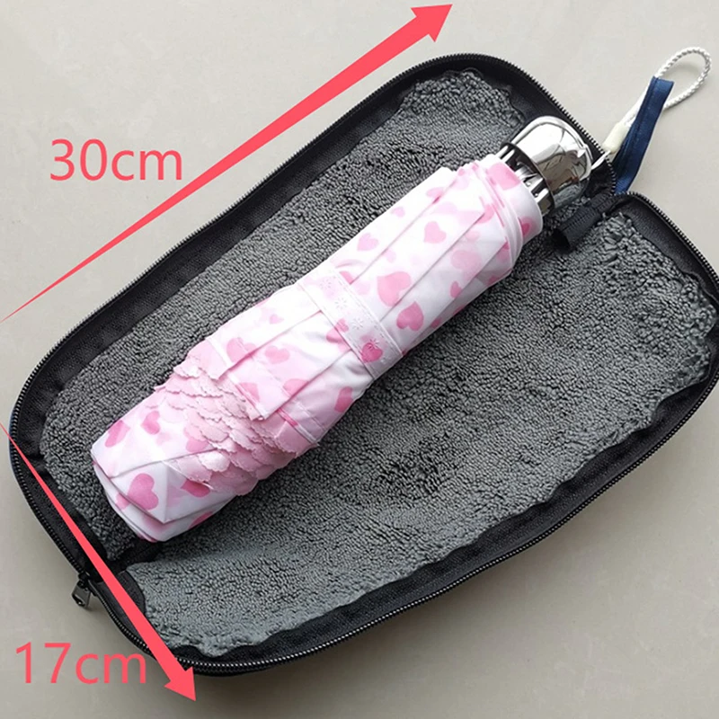 Navy Umbrella Cover Portable Folding Umbrella Storage Bag Zipper Closure With Hanging Rope For Strong Water Absorption