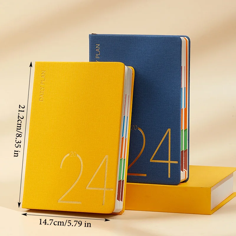 A5 Notebook Thicken Agenda Book 365 Day Planner Notebook,200 Sheets/Book Office Study Stationery Daily QP-113