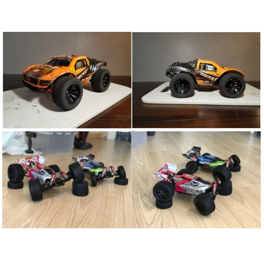 AS96-4Pcs 90 Mm Gummi Reifen Reifen Rad Für Wltoys 144001 124019 12428 104001 Haiboxing 16889 SG1601 RC Auto Upgrade Teile