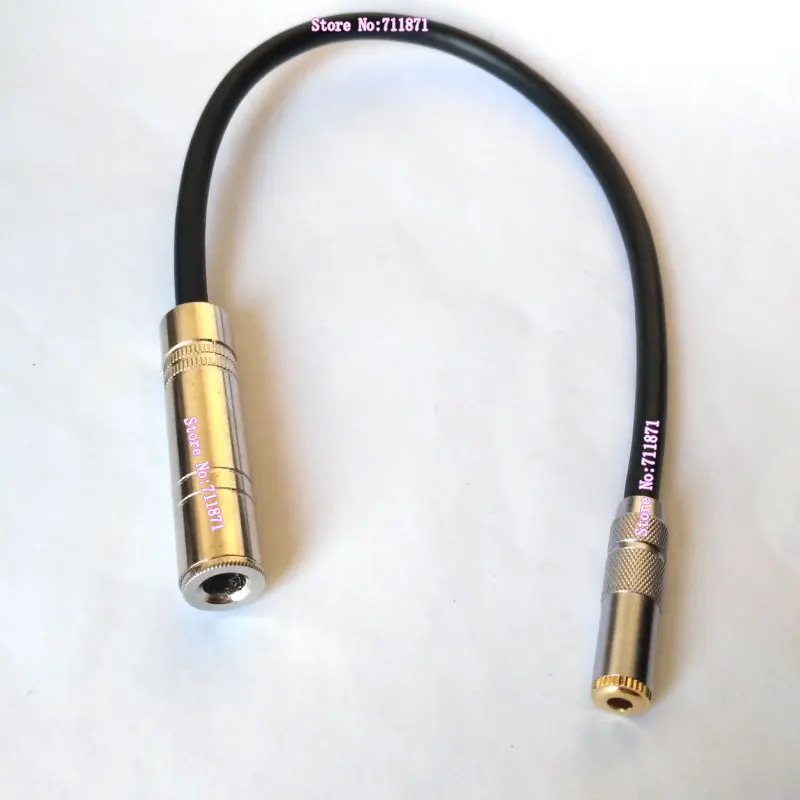 Linha cabo audio fêmea, cabo audio estereofónico, 3.5mm, 1, 4 TRS, F 6.35 fêmea, 3.5