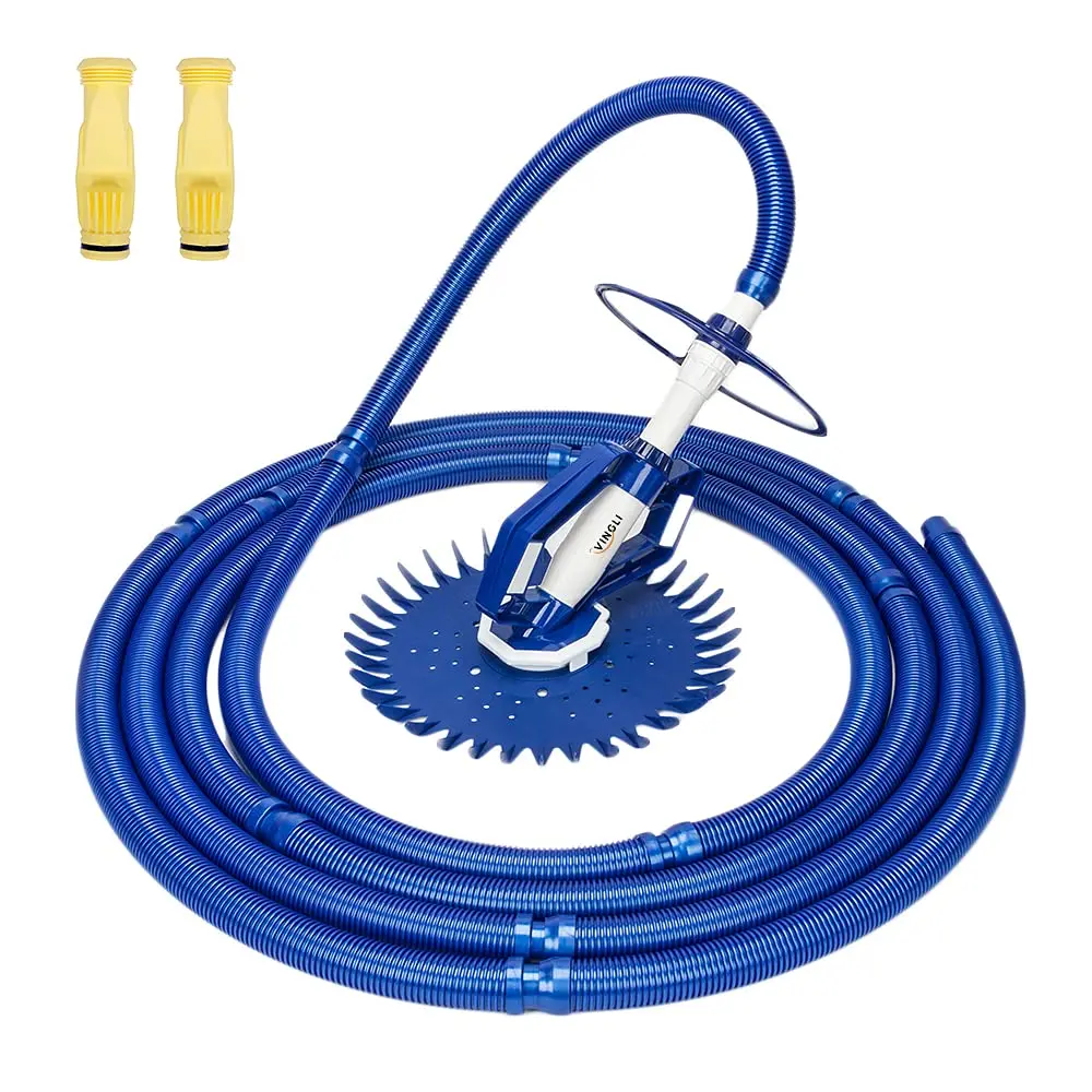 

Swimming Pool Vacuum Cleaner Automatic Sweeper, Automatic Suction Vacuum With Ten Hoses And Two Yellow Diaphragms, Blue