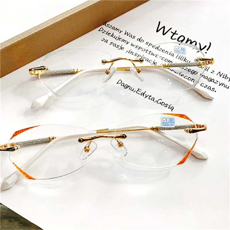 1Pc Randlose Diamant Lesebrille MenWomen Presbyopie Brillen Anti-blau Licht Lesen Brillen Vision Care Dioptrien + 1.0 ~ + 4,0