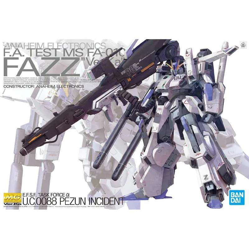 Bandai Original MG FAZZ FA-010A 1/100 Anime Action Figure Assembly Model Toys Collectible Model Ornaments Gifts For Children