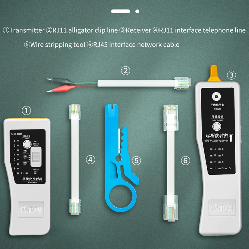 

Тестер сетевого кабеля BYXGD RJ45/RJ11 с функцией поиска проводов и обнаружения POE, 68В, с защитой от перегрева, для Ethernet-кабелей
