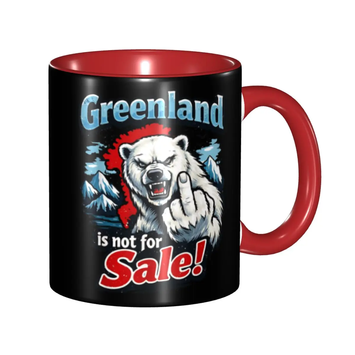 

Unique Design Hands Off Greenland Is Not For Sale MGGA Merch Mugs Funny Polar Bear Flags Polar Bear Flags Coffee Cup