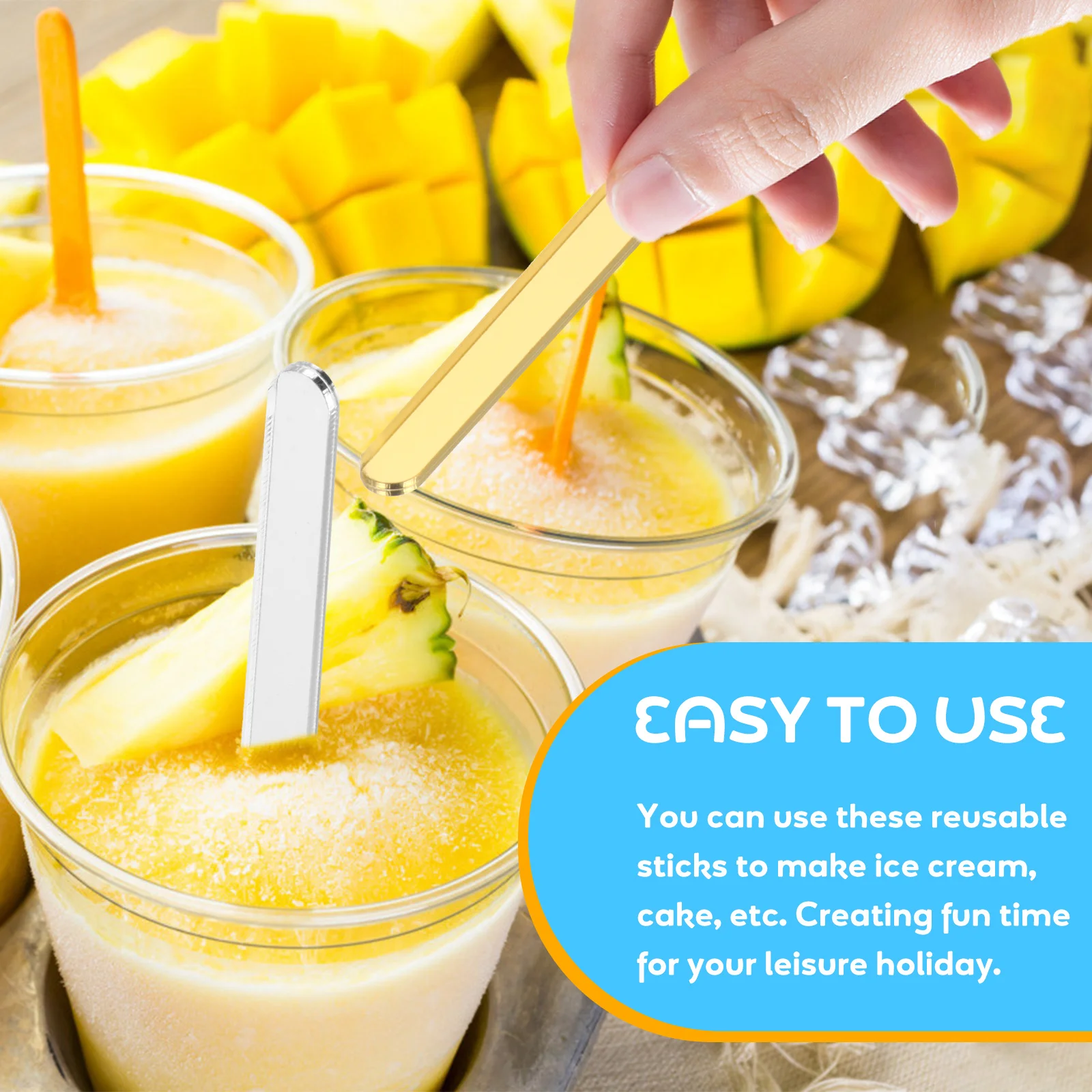 

50 шт., акриловые палочки для рукоделия «сделай сам», разные цвета, гладкие закругленные края для детей, реквизит для изготовления мороженого, многоразовые