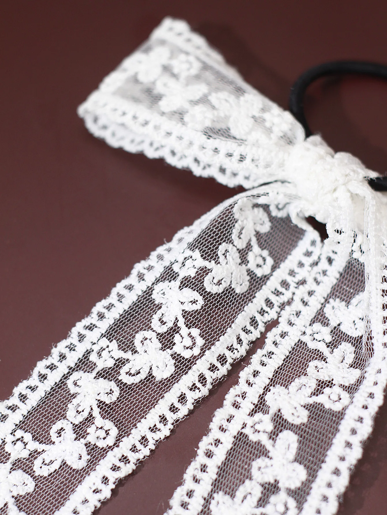 Wit Kant Zoete Strik Knoop Lint Borduren Haarboog Scrunchies Voor Vrouwen Meisjes Elastische Haarband Vrouwelijke Haaraccessoires