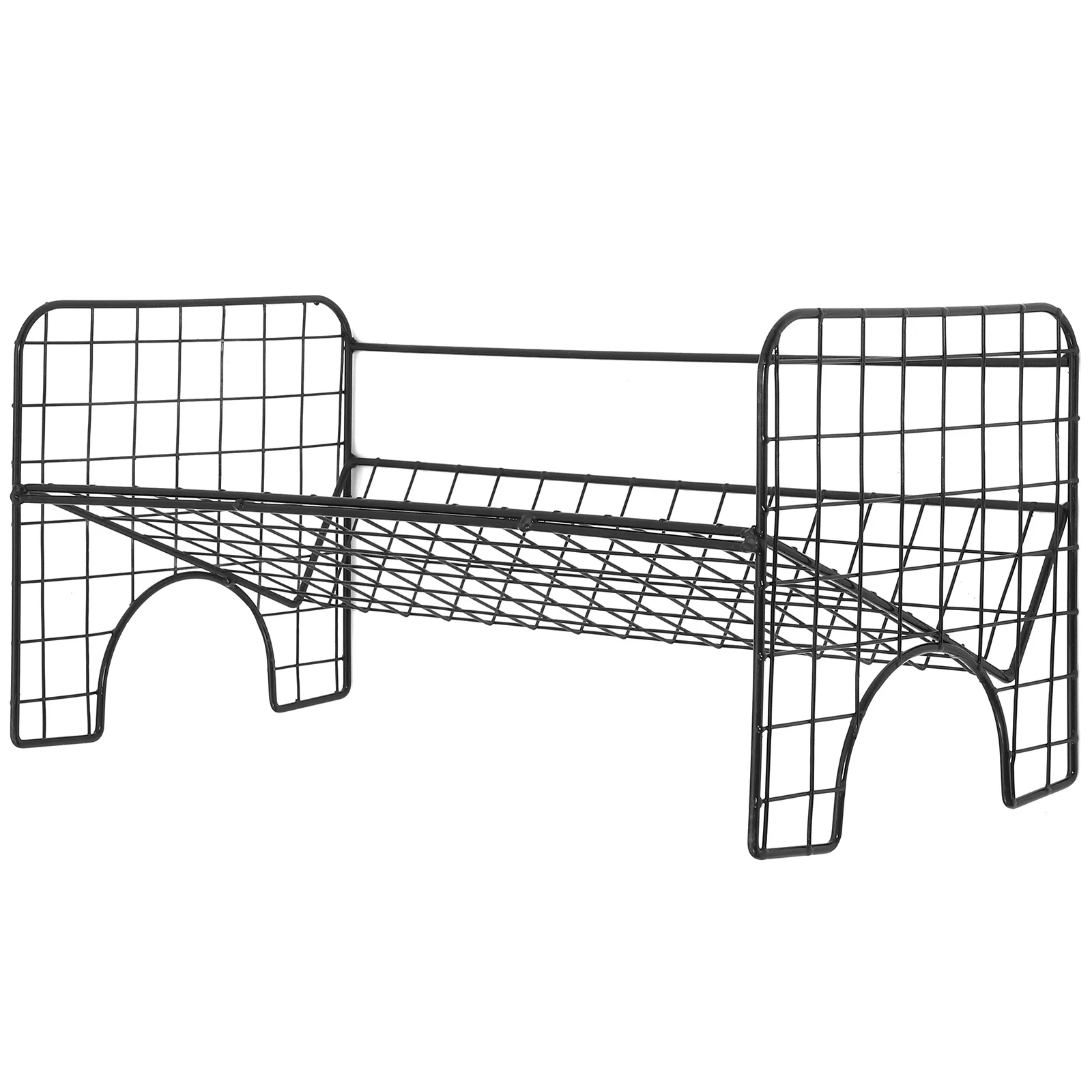 

Desktop Iron Bookshelf Compact Retro Style Stable Structure Multi-Function Metal Magazine Holder Record Organizer Vinyl Display