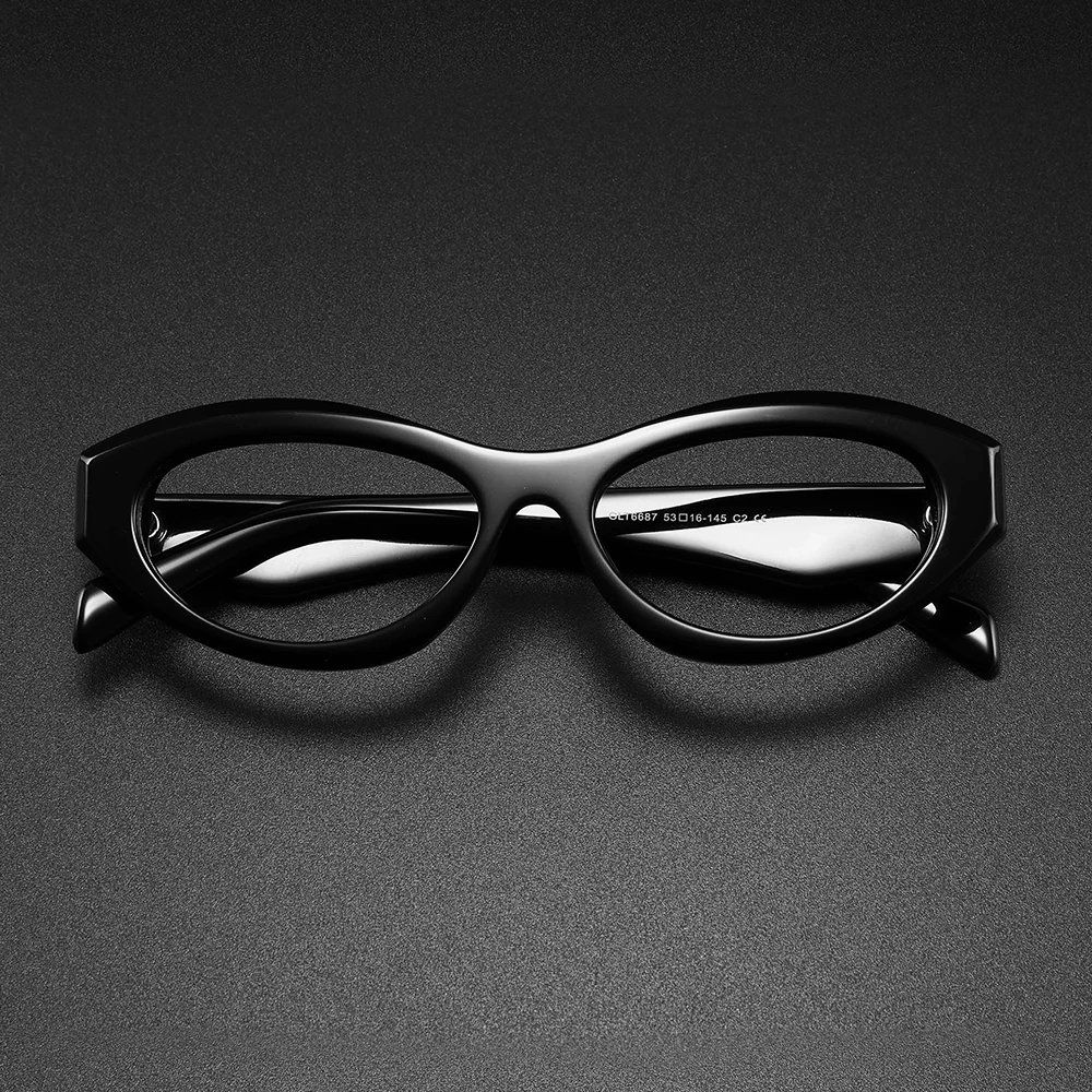 

High Quality Handmade Acetate Cat Eyes Eyeglasses Frame Women Luxury Brand Design Customize Prescription Myopia Presbyopia