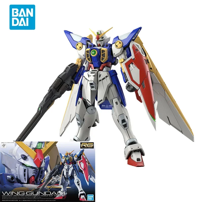 Bandai Original GUNDAM Anime Model RG Series 1/144 XXXG-01W WING GUNDAM Action Figure Assembly Model Toys Gifts for Children