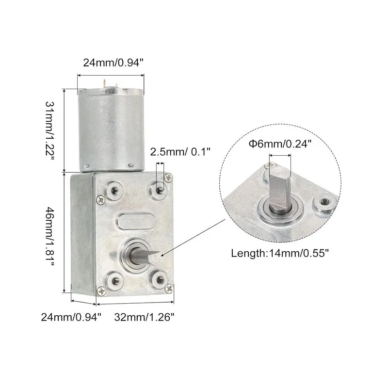 JGY370 تيار مستمر 6 فولت 12 فولت 24 فولت توربو دودة محرك معشق 6 مللي متر D رمح عزم دوران عالي صندوق التروس تخفيض المحرك الكهربائي #1