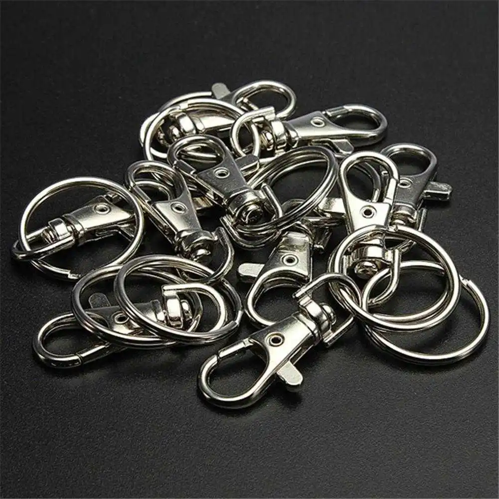 20PCS Swivel Clasps Lanyard Snap Hooks with Key Rings Key Chain Clip Hooks Lobster Claw Clasps for Keychains Jewelry DIY Crafts