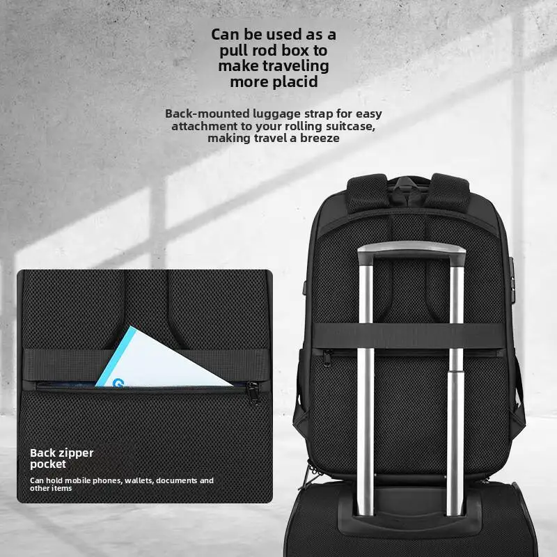 Men's Lightweight Business Waterproof Backpack Large-capacity Travel Multi-functional Password-protected Anti-theft Computer Bag