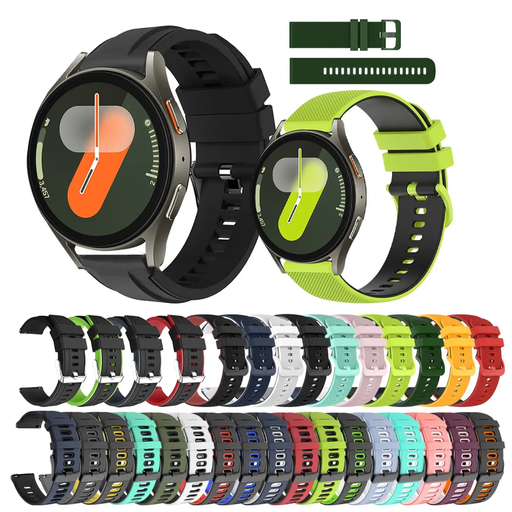 سوار سيليكون رياضي لساعة سامسونج غالاكسي ، 20 ، 22 ، 7 ، 6 ، 5 ، 4 برو ، 40 ، 44 ، حزام ، إكسسوارات كلاسيكية ، سوار 47 ، 46 ، 43 v