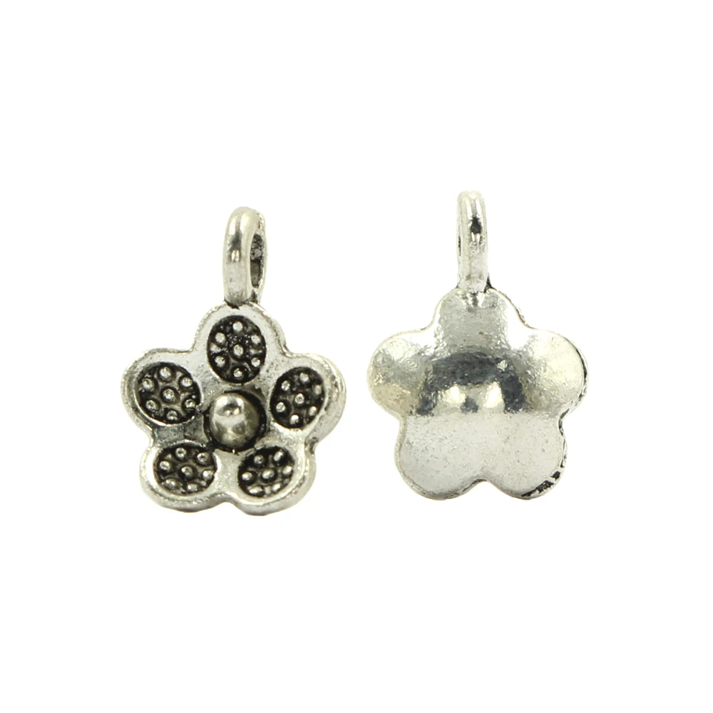 Blooming Flower Charms Pendant Curving Tibetan Silver Metal Jewelry Findings Accessories For Making DIY Necklace Earring 36pcs