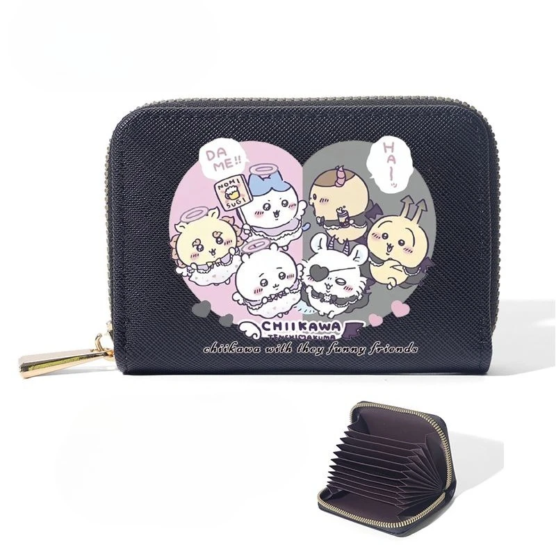 Anime Cartoon Kawaii Chiikawa Short Wallet Zipper Multiple Card Positions Change High-capacity Portable Clear Pattern Practical