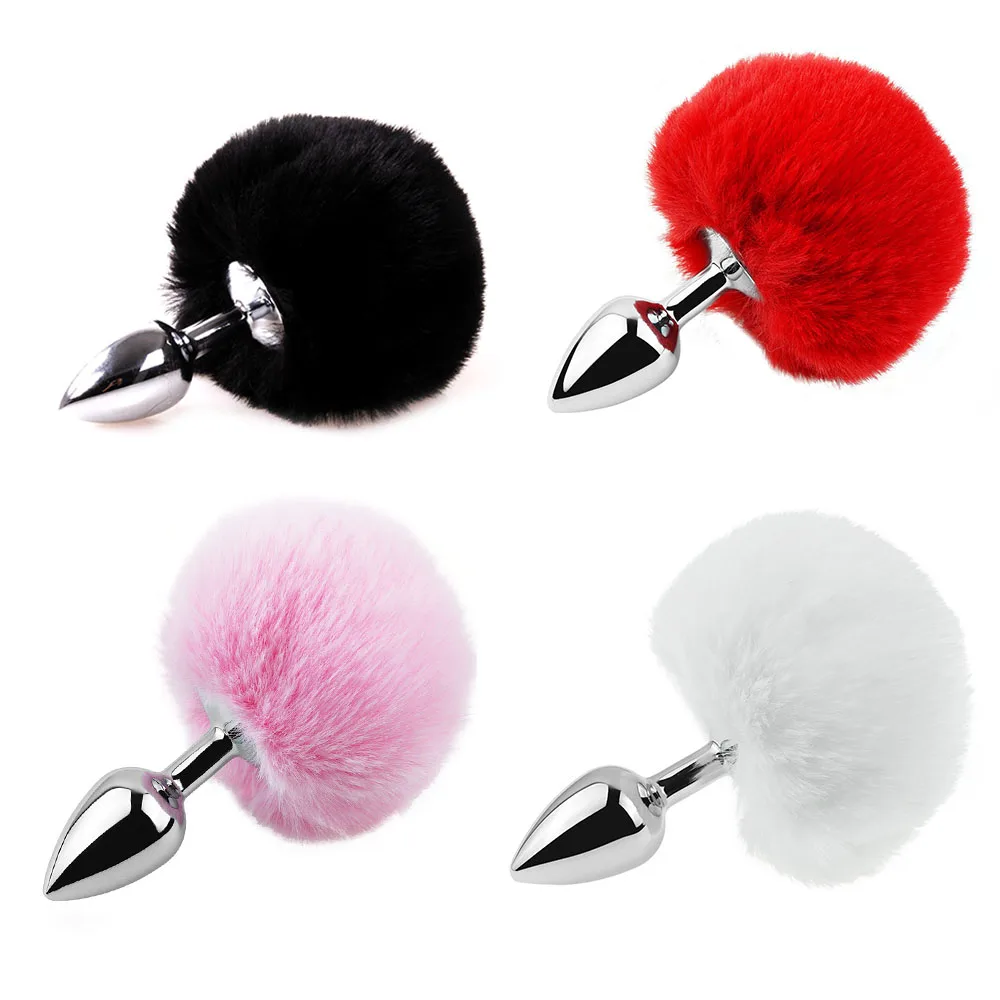 Cola de conejo tapón Anal de acero Tickler juguete sexual bdsm fetiche clítoris adulto conejito trasero travieso esclavo peludo juego de rol coqueteo mujeres
