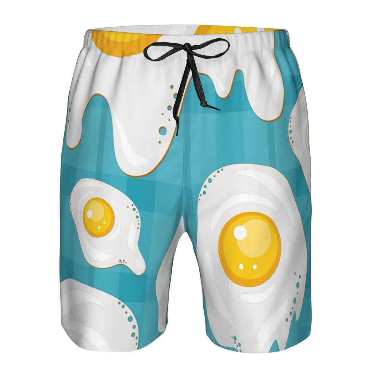 Kawaii Fried Egg Trunks Beach Board Shorts Casual Quick Dry Swim Summer Men Pants