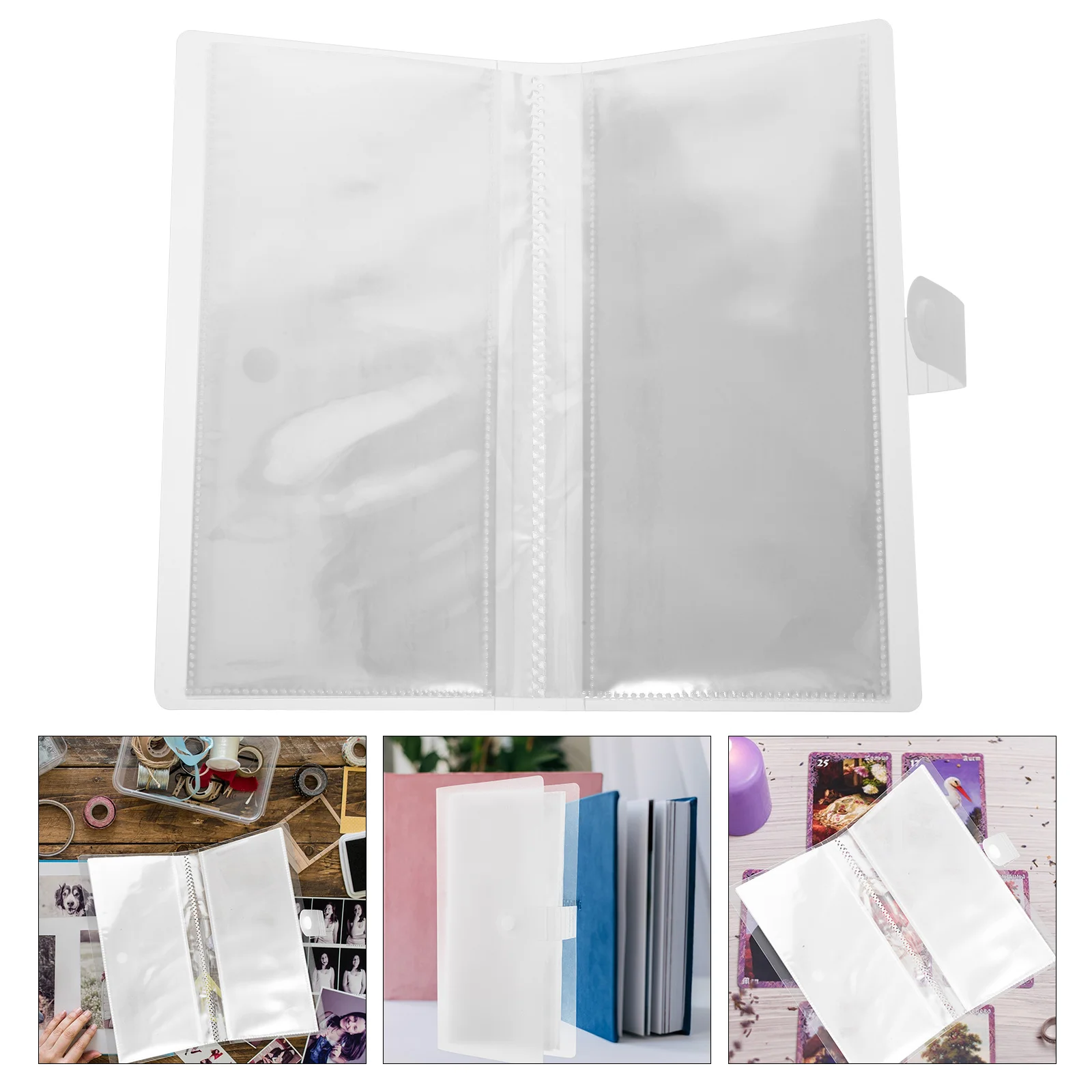 

2pcs Airline Tickets Album Clear Refillable Snap Closure Portable Plastic Ticket Holder For Travel Memories Greeting Card