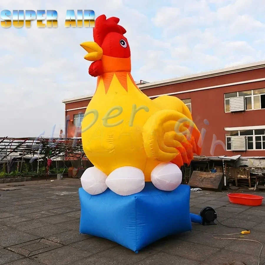 New design advertising decoration 8m height inflatable chicken blown up hen brooding eggs model inflatable animal